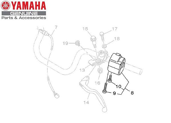 PUNHO OU INTERRUPTOR ESQUERDO DO GUIDAO PARA FAZER 150 E FACTOR 150 ORIGINAL YAMAHA