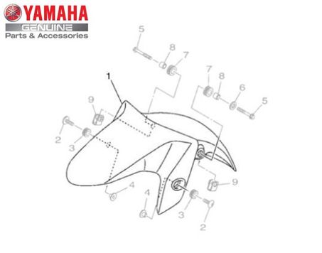PARALAMA DIANTEIRO PRATA + ADESIVO ABS PARA MT-03 2020- ORIGINAL YAMAHA