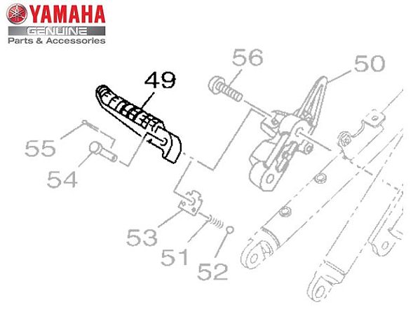 ESTRIBO TRASEIRO DIREITO PARA MT-09 E MT-09 TRACER   ORIGINAL YAMAHA