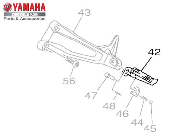 ESTRIBO TRASEIRO ESQUERDO PARA MT-09 E MT-09 TRACER ORIGINAL YAMAHA