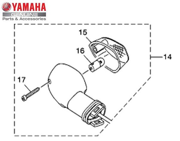 PISCA TRASEIRO DIREITO COMPLETO PARA YS150 FAZER ORIGINAL YAMAHA