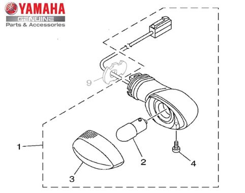 PISCA DIANTEIRO ESQUERDO CONJUNTO PARA MT-07 ORIGINAL YAMAHA (CONSULTAR PRAZO DE ENTREGA E ESTOQUE)