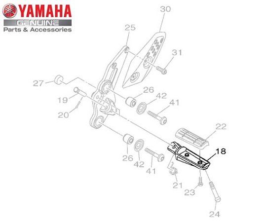 PEDALEIRA DIANTEIRA ESQUERDA MT-07 ORIGINAL YAMAHA