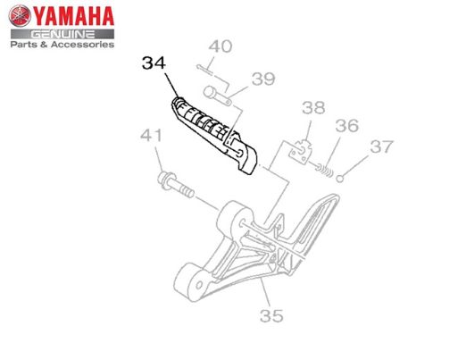 ESTRIBO TRASEIRO DIREITO PARA MT 07, MT 03 E FAZER 250 ORIGINAL YAMAHA