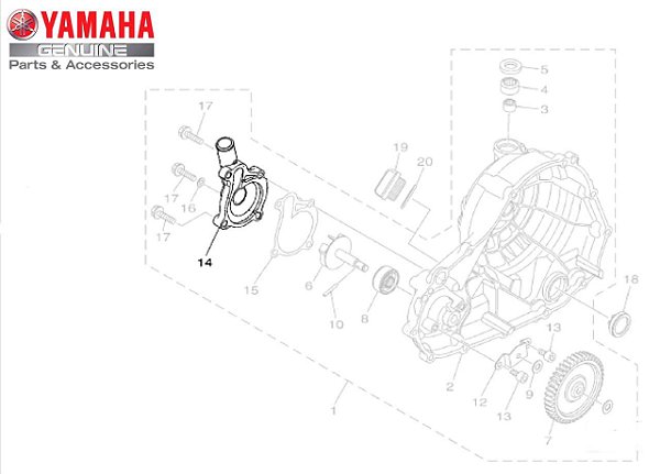 TAMPA DA CAIXA DA BOMBA DE ÁGUA MT03 E YZF-R3 ORIGINAL YAMAHA