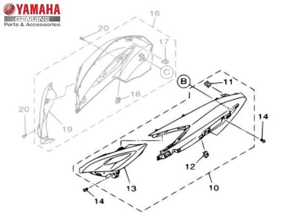 CAIXA SUB-CONJUNTO LADO ESQUERDO PARA XJ6-F ORIGINAL YAMAHA