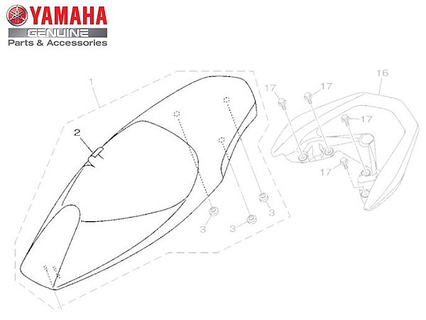 CAPA DO ASSENTO PARA NMAX 160 2017 ORIGINAL YAMAHA (CONSULTAR PRAZO DE ENTREGA E ESTOQUE)