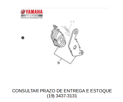 KIT PASTILHA DE FREIO TRASEIRA PARA NMAX 160 ATÉ 2020 ORIGINAL YAMAHA (CONSULTAR PRAZO DE ENTREGA E ESTOQUE)