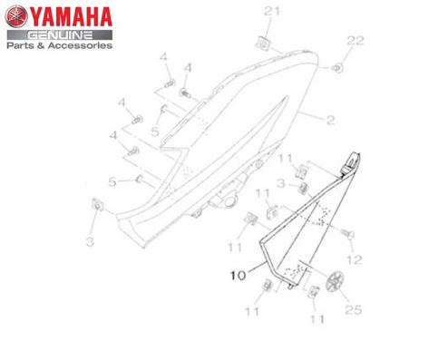 PAINEL SETA ESQUERDA PRATA NMAX 160 2017 ORIGINAL YAMAHA