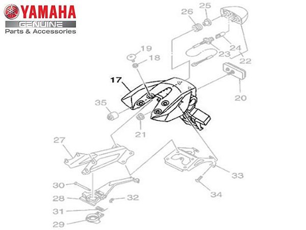 SUPORTE DA PLACA PARA MT-09 ATE 2019 ORIGINAL YAMAHA (CONSULTAR PRAZO DE ENTREGA E ESTOQUE)