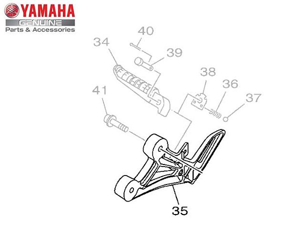 SUPORTE DO ESTRIBO TRASEIRO DIREITO PARA MT-07 ORIGINAL YAMAHA