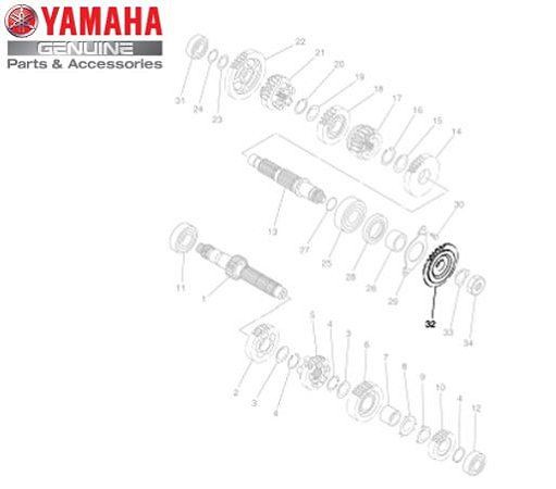 PINHAO DE TRANSMISSÃO (15D) PARA TÉNÉRÉ XT660Z E XT660R ORIGINAL YAMAHA