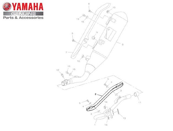 PROTETOR DO TUBO DE ESCAPE PARA XTZ150 CROSSER ORIGINAL YAMAHA **ULTIMA PEÇA **