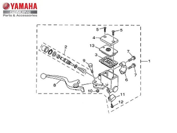 CILINDRO MESTRE CONJUNTO DIANTEIRO PARA CROSSER 150 , LANDER E TÉNÉRÉ 250 ORIGINAL YAMAHA