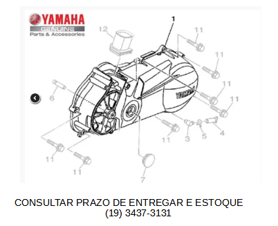 TAMPA DA CARCACA LADO ESQUERDO PARA NEO125 UBS ORIGINAL YAMAHA (CONSULTAR PRAZO DE ENTREGA E ESTOQUE)