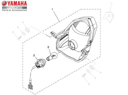 LANTERNA TRASEIRA CONJUNTO PARA YBR FACTOR 150 ATE 2022/FAZER 150 2014 ATE 2022 ORIGINAL YAMAHA