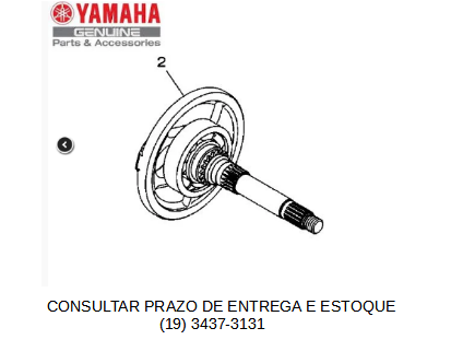 VIRABREQUIM LADO ESQUERDO COM ROLAMENTO PARA NEO125 2017 a 2019 UBS ORIGINAL YAMAHA (CONSULTAR ESTOQUE E PRAZO DE ENTREGA)