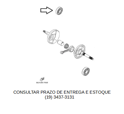 ROLAMENTO DE ESFERAS VIRABREQUIM LADO DIREITO PARA NEO125 UBS 2017 E 2018 ORIGINAL YAMAHA (CONSULTAR ESTOQUE E PRAZO DE ENTREGA)