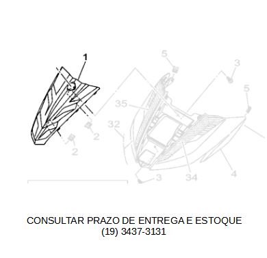 PAINEL FRONTAL NOVA NEO 125 2017 ATE 2022 PRETO FOSCO ORIGINAL YAMAHA (CONSULTAR PRAZO DE ENTREGA E ESTOQUE)