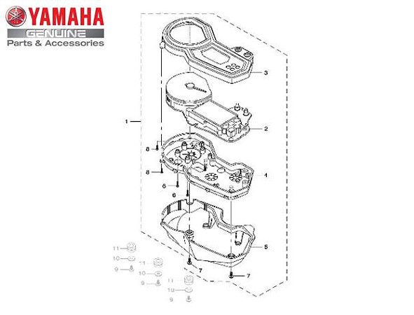 VELOCIMETRO COMPLETO YS250 FAZER 2011 A 2015 A GASOLINA ORIGINAL YAMAHA