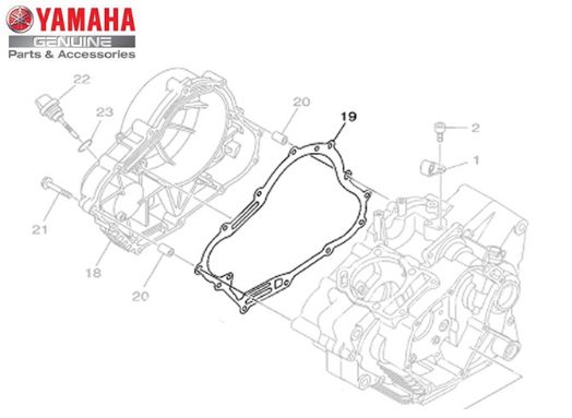 GAXETA ( JUNTA ) DA TAMPA DA CARCAÇA DIREITA PARA XTZ 150 CROSSER , YBR FACTOR 150, FAZER 150,FZ 15 2023 ORIGINAL YAMAHA