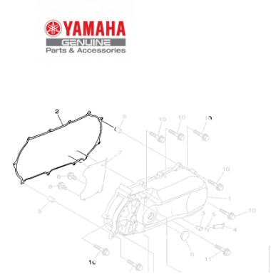 GAXETA OU JUNTA DA TAMPA DA CARCAÇA 1 (ESQUERDA) PARA FLUO 125 2023 ATE 2025 ORIGINAL YAMAHA (CONSULTAR PRAZO DE ENTREGA E ESTOQUE)