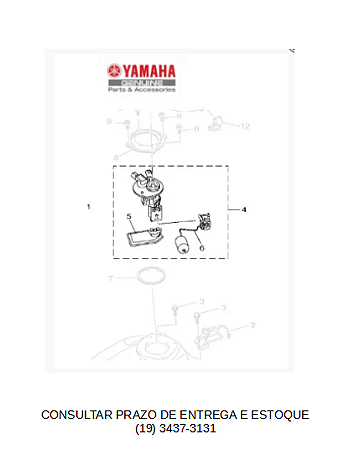 BOMBA DE COMBUSTIVEL COMPLETA PARA FLUO 125 2023 E 2024 ORIGINAL YAMAHA (CONSULTAR PRAZO DE ENTREGA E ESTOQUE)