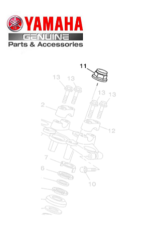PORCA COROA (M22) - CAIXA DE DIREÇÃO PARA YBR 125 2000ATE 2008/YS 250 2012 ATE 2015