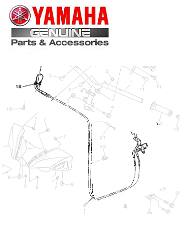 CABO DO ACELERADOR PARA FLUO 125 2023 E 2024 ORIGINAL YAMAHA