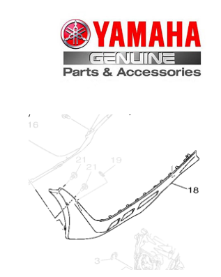 MOLDURA DA TAMPA LATERAL 1 ESQUERDA PARA FLUO 125 2023 E 2024 ORIGINAL YAMAHA