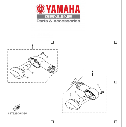 PISCA DIANTEIRO (CRISTAL) PARA FACTOR 150 2023 ORIGINAL YAMAHA