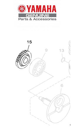 ENGRENAGEM MOTORA(DIREITO) VIRABREQUIM FZ 15 2023  ORIGINAL YAMAHA