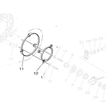 SUPORTE 1 E 2 DA COROA DA RODA TRASEIRA PARA MT 03 2020 ORIGINAL YAMAHA