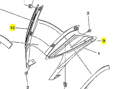 GRAFICO DA CARENAGEM DO FAROL DA XT 660R  2015 BRANCO ORIGINAL YAMAHA