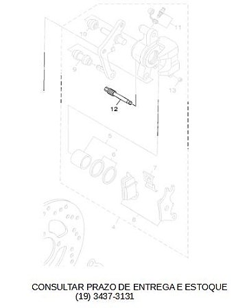 PINO DA PASTILHA DA PINCA DE FREIO DIANTEIRO NEO 125 2017 ATE 2025 ORIGINAL YAMAHA (CONSULTAR PRAZO DE ENTREGA E ESTOQUE)