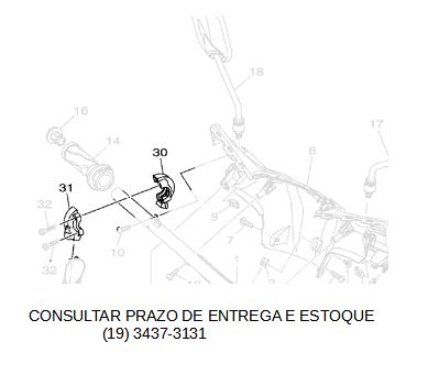 CAPA DA MANOPLA PARA NEO 125 2017 ATE 2025 ORIGINAL YAMAHA (CONSULTAR PRAZO DE ENTREGA E ESTOQUE)