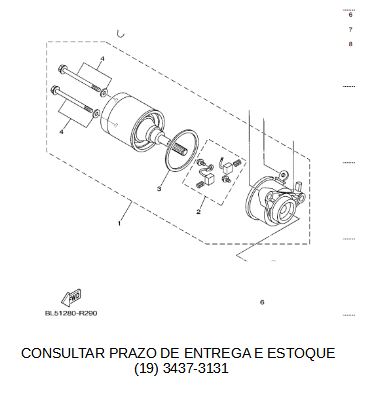 MOTOR DE PARTIDA CONJUNTO PARA NEO 125 2017 ATE 2025 ORIGINAL YAMAHA (CONSULTAR PRAZO DE ENTREGA E ESTOQUE)