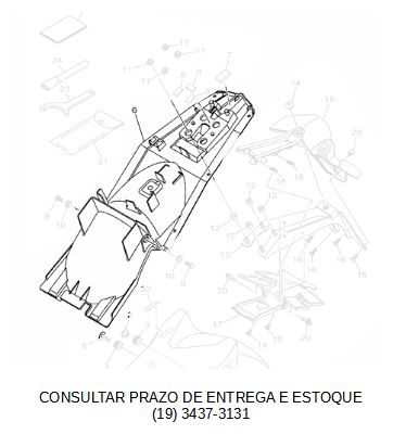 PARALAMA TRASEIRO PARA FZ 25 2018 ATE 2023 ORIGINAL YAMAHA (CONSULTAR PRAZO DE ENTREGA E ESTOQUE)