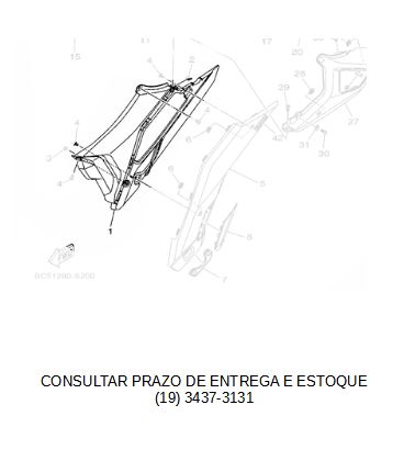 TAMPA LATERAL ESQUERDA FZ 2018 ATE 2023 ORIGINAL YAMAHA (CONSULTAR PRAZO DE ESTOQUE)
