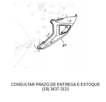 TAMPA LATERAL ESQUERDA ( RABETA ) PARA FZ25 NOVA FAZER 250 ABS 2018 A 2023 ORIGINAL YAMAHA (CONSULTAR PRAZO DE ENTREGA E ESTOQUE)