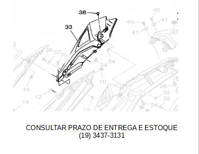 TAMPA LATERAL DIREITO ( RABETA ) PARA FZ25 NOVA FAZER 250 ABS 2018 A 2023 ORIGINAL YAMAHA (CONSULTAR PRAZO DE ENTREGA E ESTOQUE)