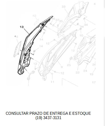 TAMPA LATERAL DIREITA (PRATA) FZ 25 2018 ATE 2023 ORIGINAL YAMAHA (CONSULTAR PRAZO DE ENTREGA E  ESTOQUE)