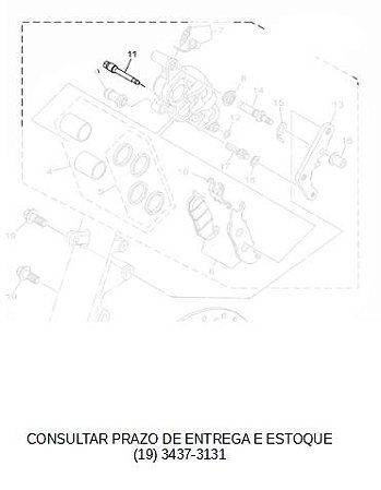 PINO DA PASTILHA DA PINCA DE FREIO DIANTEIRO FZ 25 2018 ATE 2023 ORIGINAL YAMAHA (CONSULTAR PRAZO DE ENTREGA E ESTOQUE)