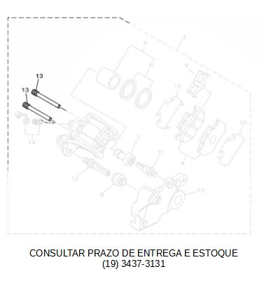PINO DA PASTILHA DA PINCA DE FREIO TRASEIRO FZ 25 2018 ATE 2023 ORIGINAL YAMAHA (CONSULTAR PRAZO DE ENTREGA E ESTOQUE)