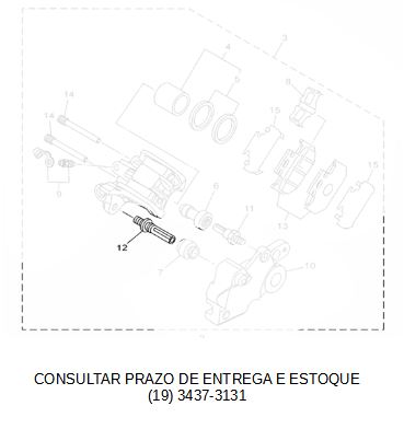 PINO DA PASTILHA DA PINCA DE FREIO TRASEIRA FZ 25 2018 ATE 2023 ORIGINAL YAMAHA (CONSULTAR PRAZO DE ENTREGA E ESTOQUE)