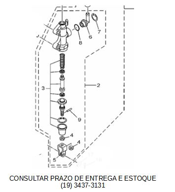 CILINDRO MESTRE DO FREIO TRASEIRO PARA FZ25 2018 ATE 2024 ORIGINAL YAMAHA (CONSULTAR PRAZO DE ENTREGA E ESTOQUE)