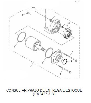 MOTOR DE PARTIDA COMPLETO PARA FZ 25 2018 ATE 2024 ORIGINAL YAMAHA (CONSULTAR PRAZO DE ENTREGA E ESTOQUE)