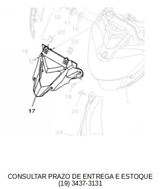 TAMPA SUPERIOR 1 DO FAROL FZ 25 2018 ATE 2021 ORIGINAL YAMAHA (CONSULTAR PRAZO DE ENTREGA E ESTOQUE)