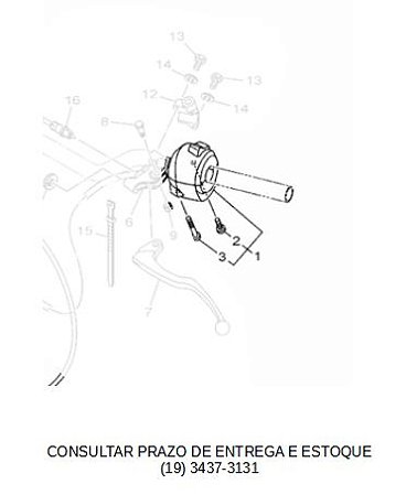 INTERRUPTOR ESQUERDO (PUNHO) DO GUIDAO PARA FZ 2018 ATE 2021 ORIGINAL YAMAHA (CONSULTAR PRAZO DE ENTREGA E ESTOQUE)