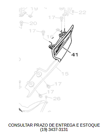 GRAFICO DA RABETA DA YZF R15 LADO ESQUERDO ORIGINAL YAMAHA (CONSULTAR PRAZO DE ENTREGA E ESTOQUE)